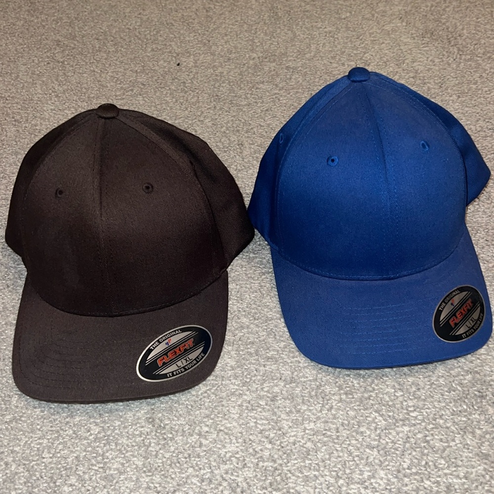 *NWT* 2 blank Flexfit baseball caps size L/XL 🧢